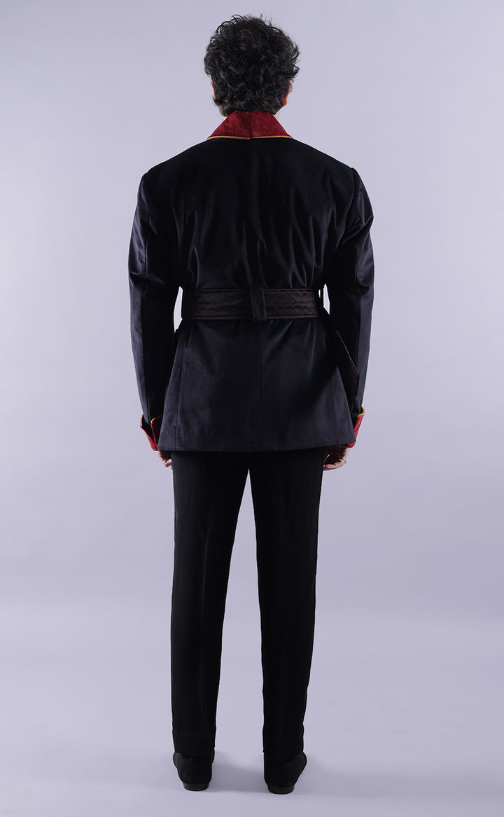 Classic Men’s Black Velvet Smoking Jacket - Luxury Evening Wear, Formal Party Jacket