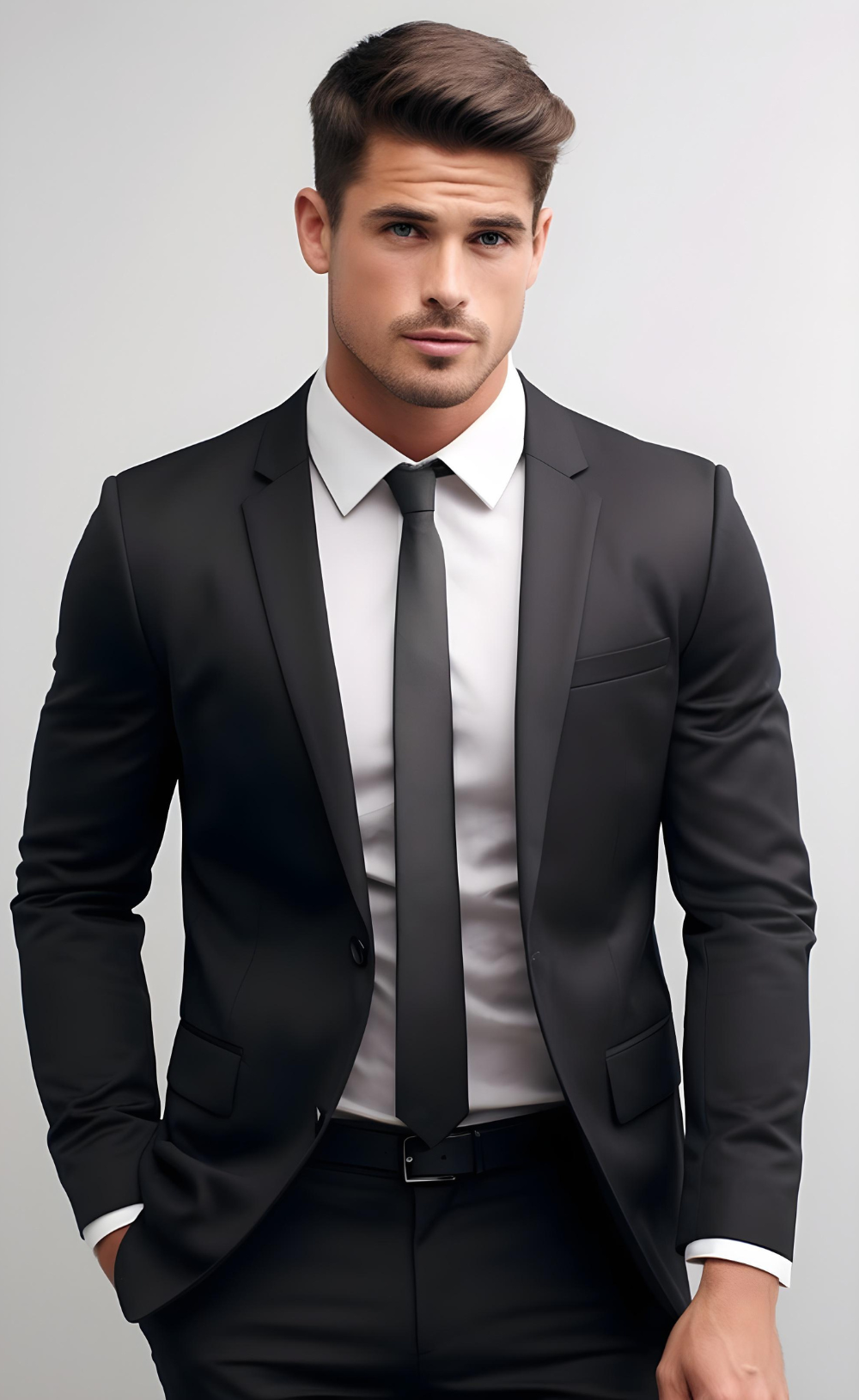 BLACK SLIM FIT PIECE SUIT – VARDO