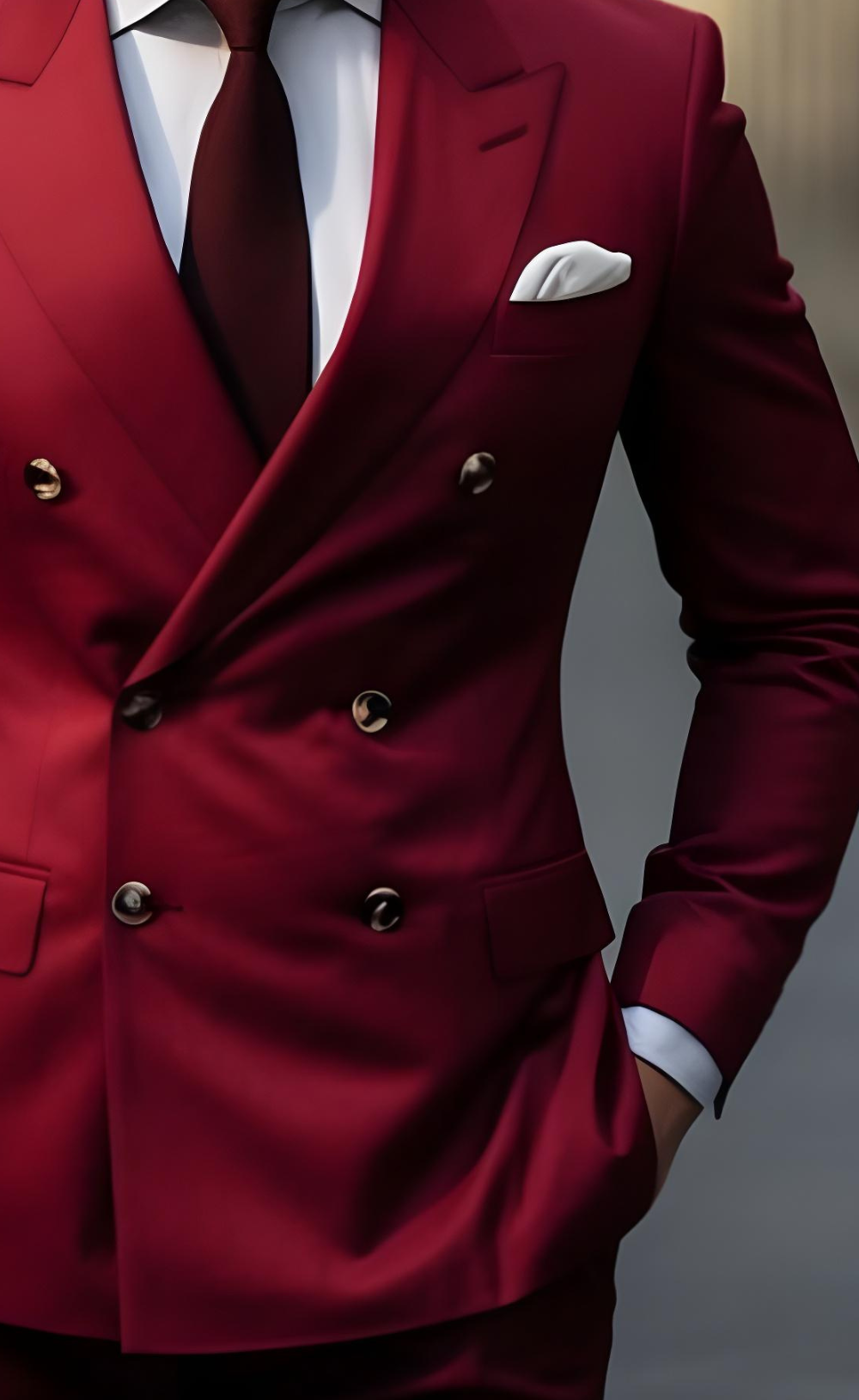 Bold Red Double-Breasted Men's Suit - Modern Tailored Fit for the Confident Gentleman, The Rising sun store - Vardo