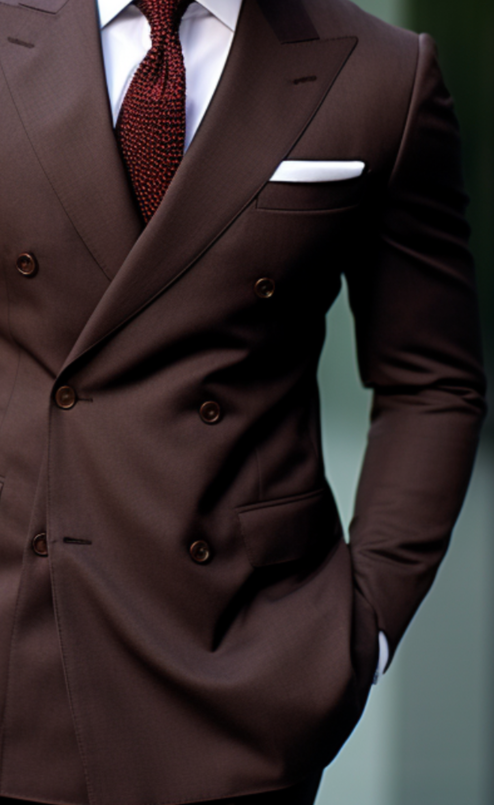Brown Double Breasted Wedding and Business Suit for Men - Timeless Elegance