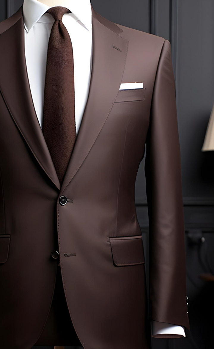 Stylish Chocolate Brown Two Piece Suit for Men