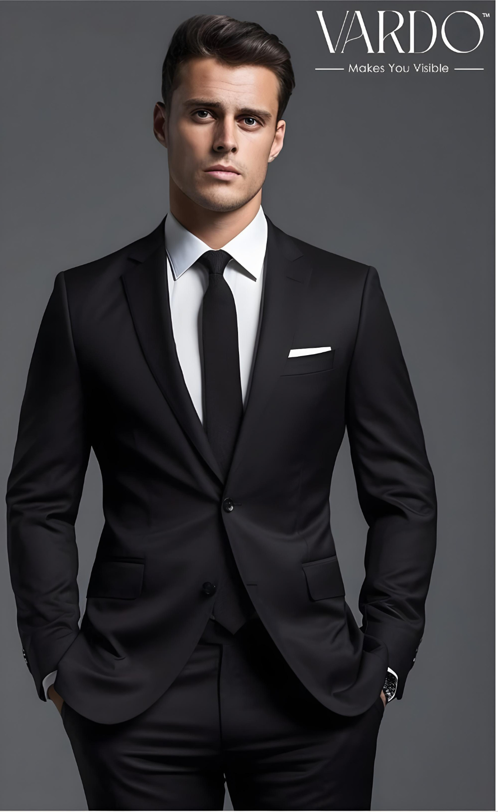 Classic Black Two-Piece Suit for Men- Premium Formal Attire - Tailored Suit - The Rising Sun store, Vardo