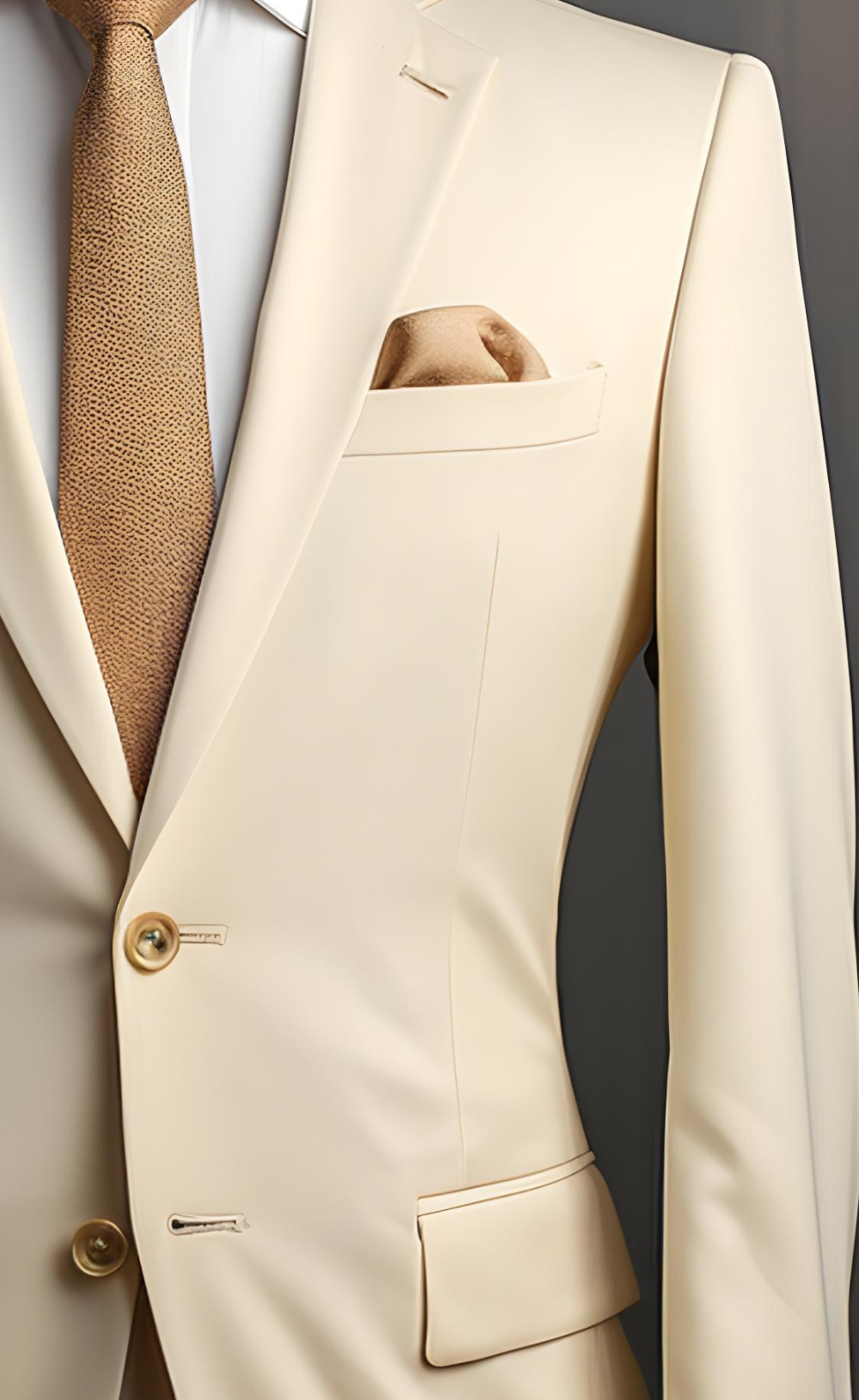 Classic Cream Two Piece Suit for Men