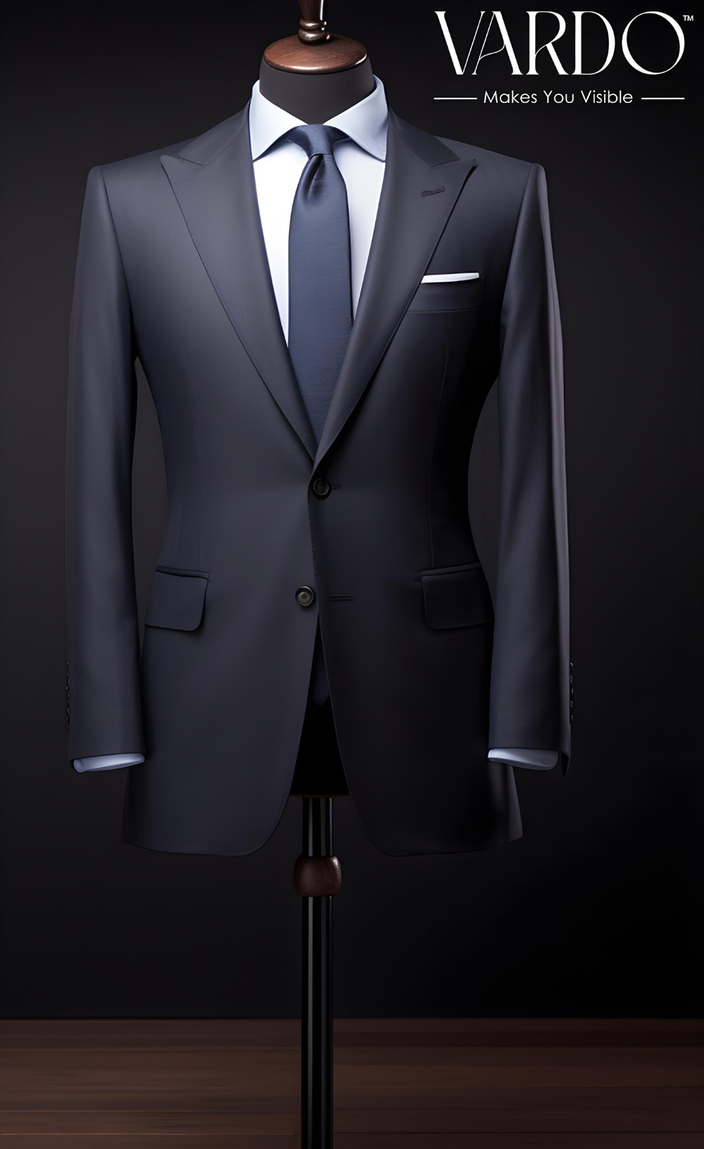 Classic Navy Blue Two Piece Suit for Men
