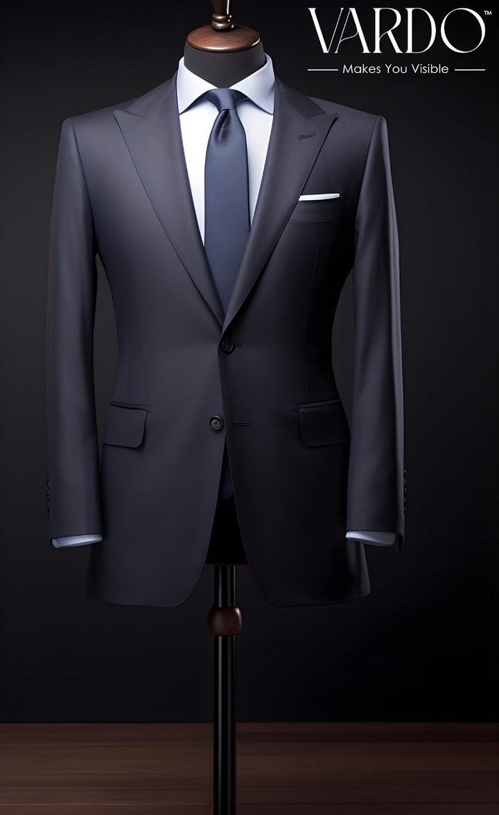 Classic Navy Blue Two Piece Suit for Men