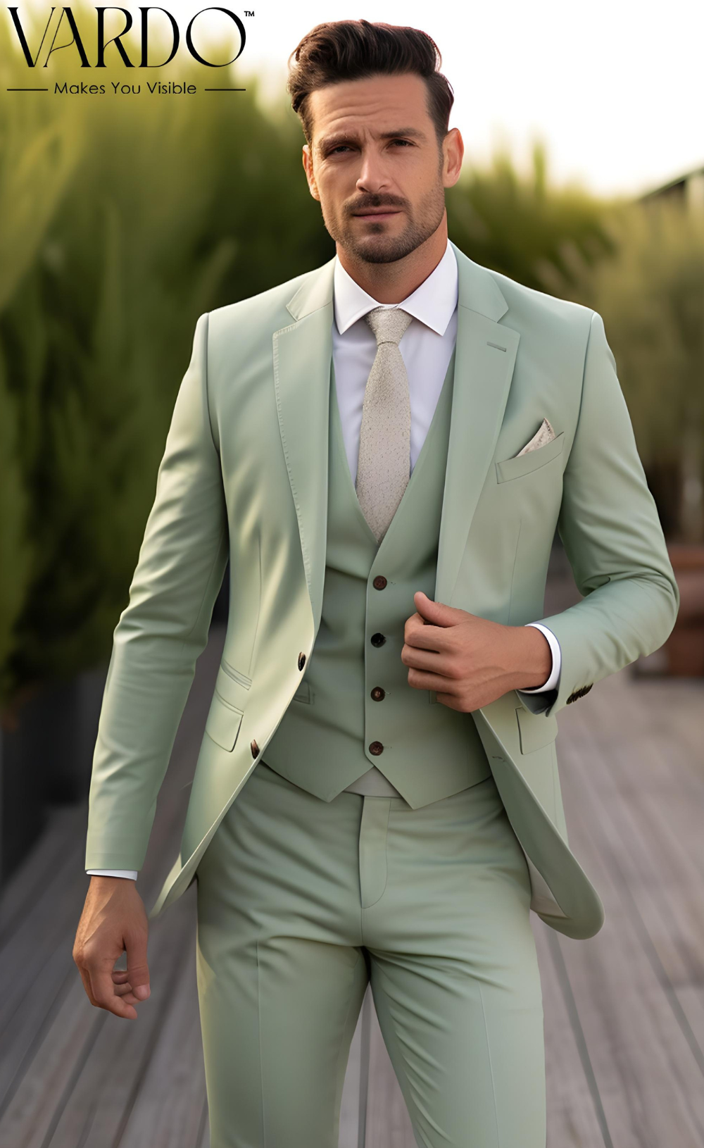 shirt sage green blazer set