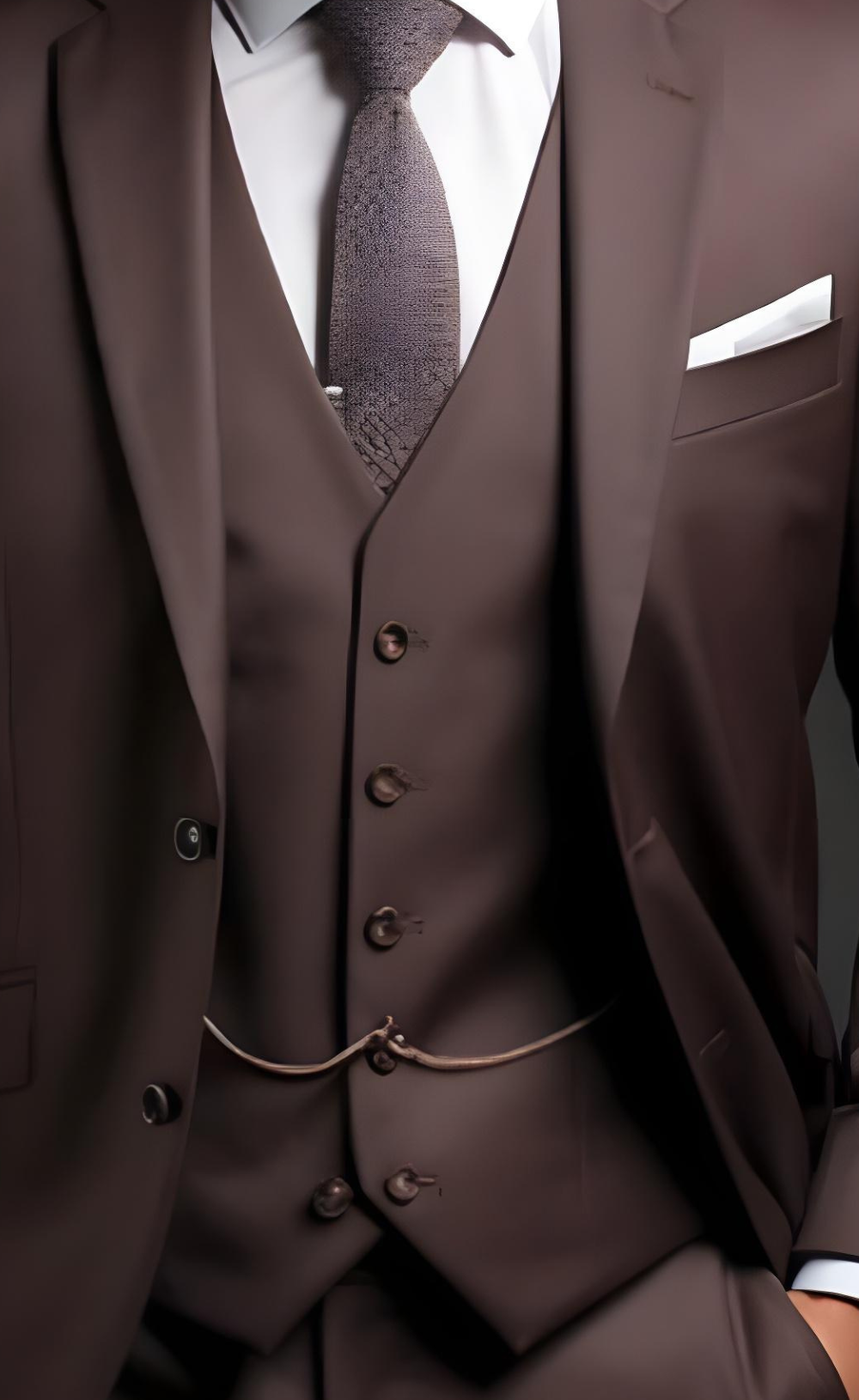 Dark Brown Three Piece Suit