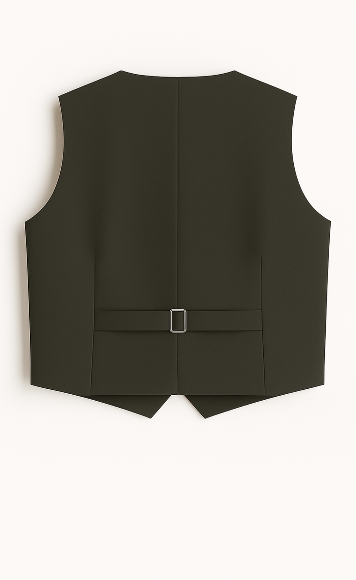 Dark Grey Vest for Men – Fully Lined 5-Button Formal Waistcoat