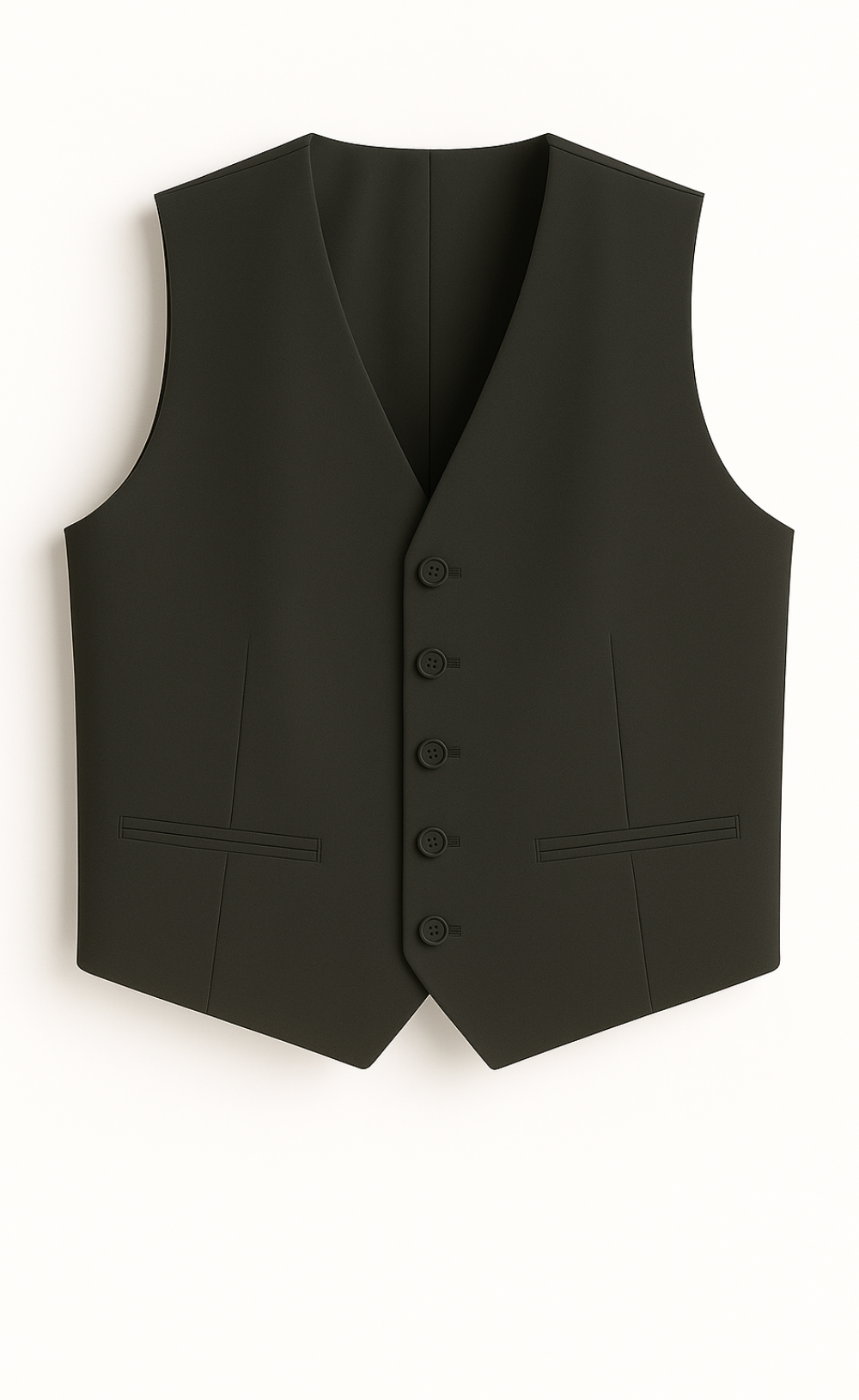 Dark Grey Vest for Men – Fully Lined 5-Button Formal Waistcoat