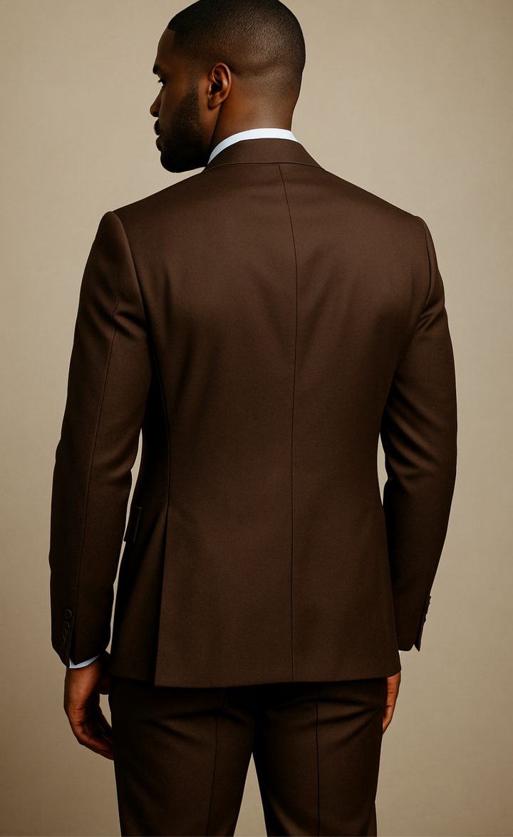 Elegant Chocolate Brown Two Piece Suit for Men
