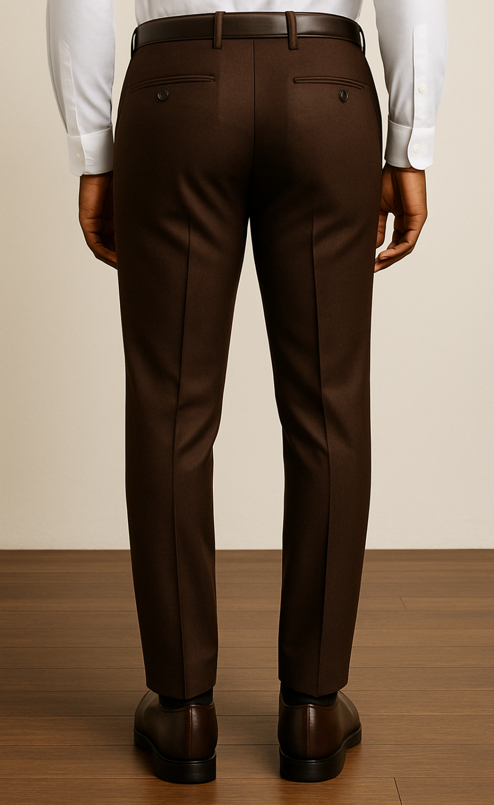 Chocolate Brown Formal Pants for Men – Slim Fit Wedding & Office Trousers