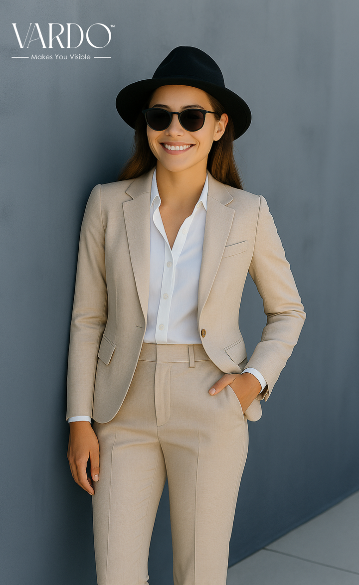 Beige Linen Two-Piece Suit – Natural Grace. Tailored Ease