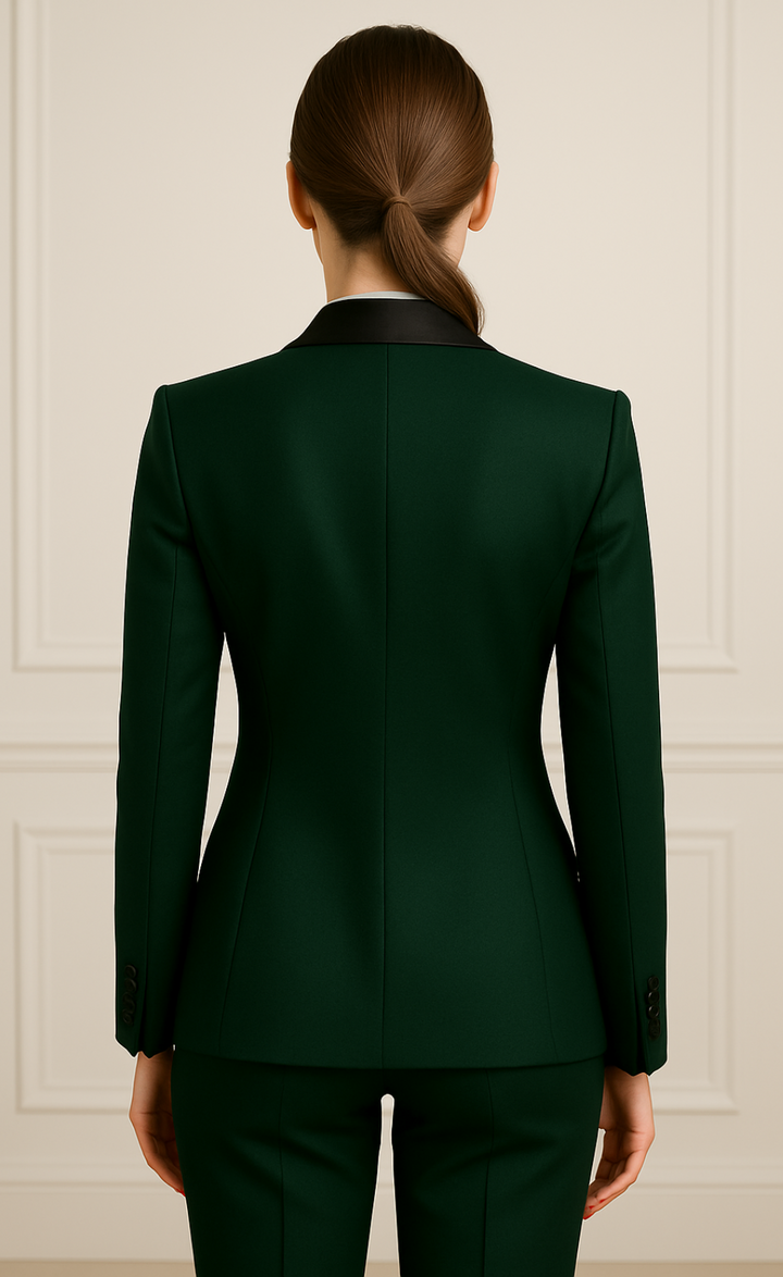 Dark Green Two-Piece Tuxedo Suit – Refined Drama, Tailored Depth
