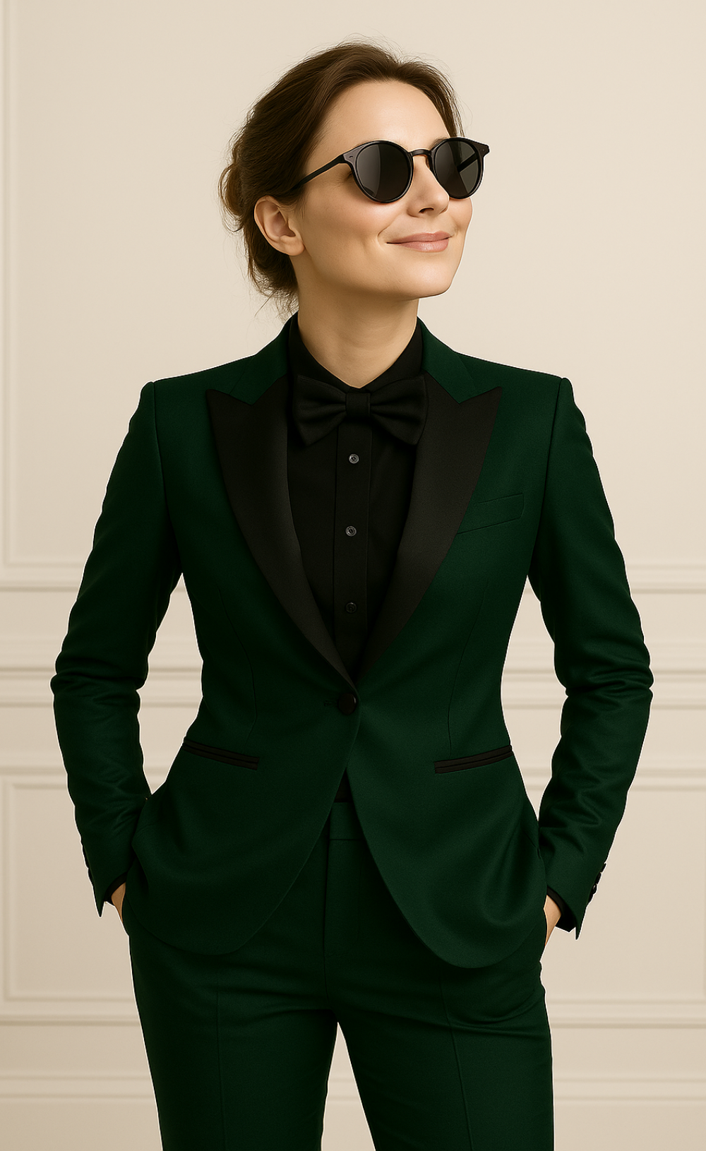 Tuxedo Blazer Ladies Green Blazer MANGO Women Green Solid Double