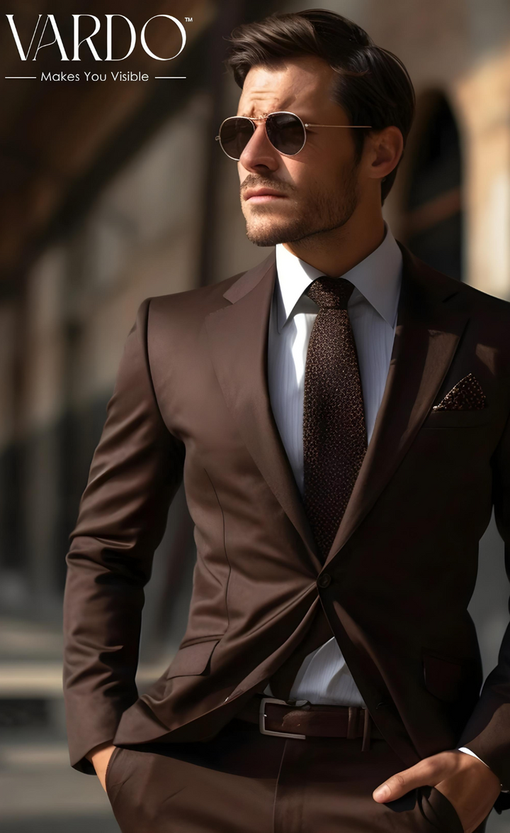 Elegant Dark Brown Two piece Suit