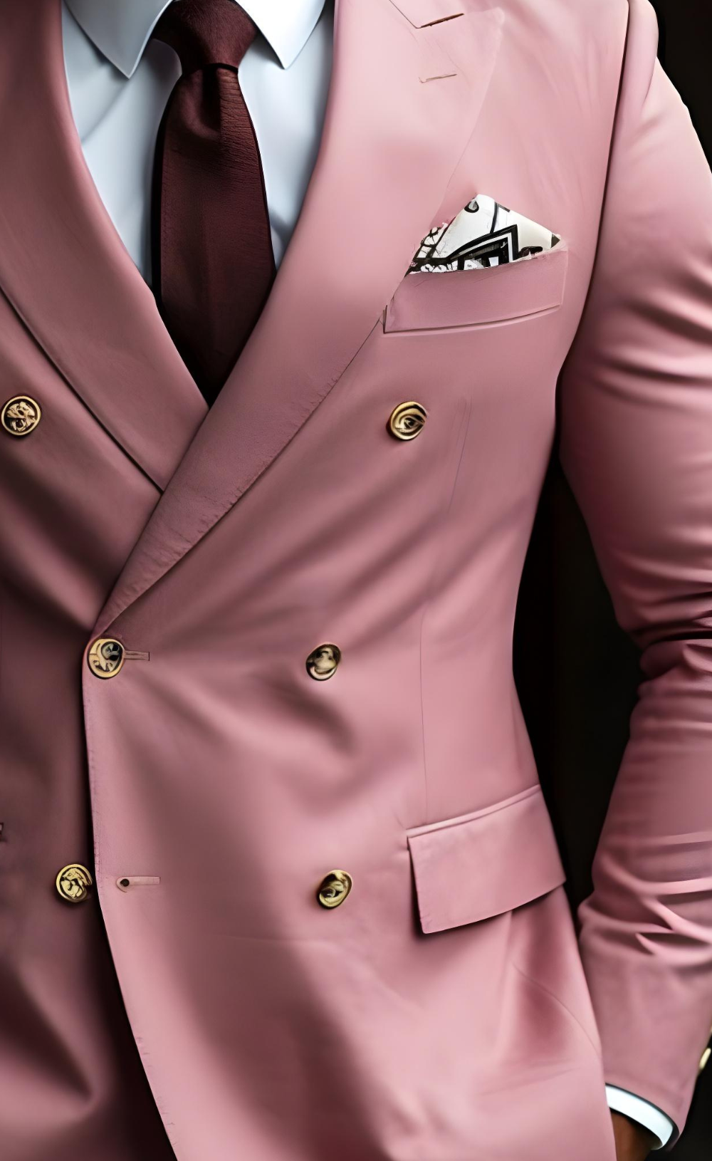 Elegant Dusty Rose Double Breasted Suit - Premium Men's Wedding Suit - Tailored Fit, The Rising Sun store, Vardo