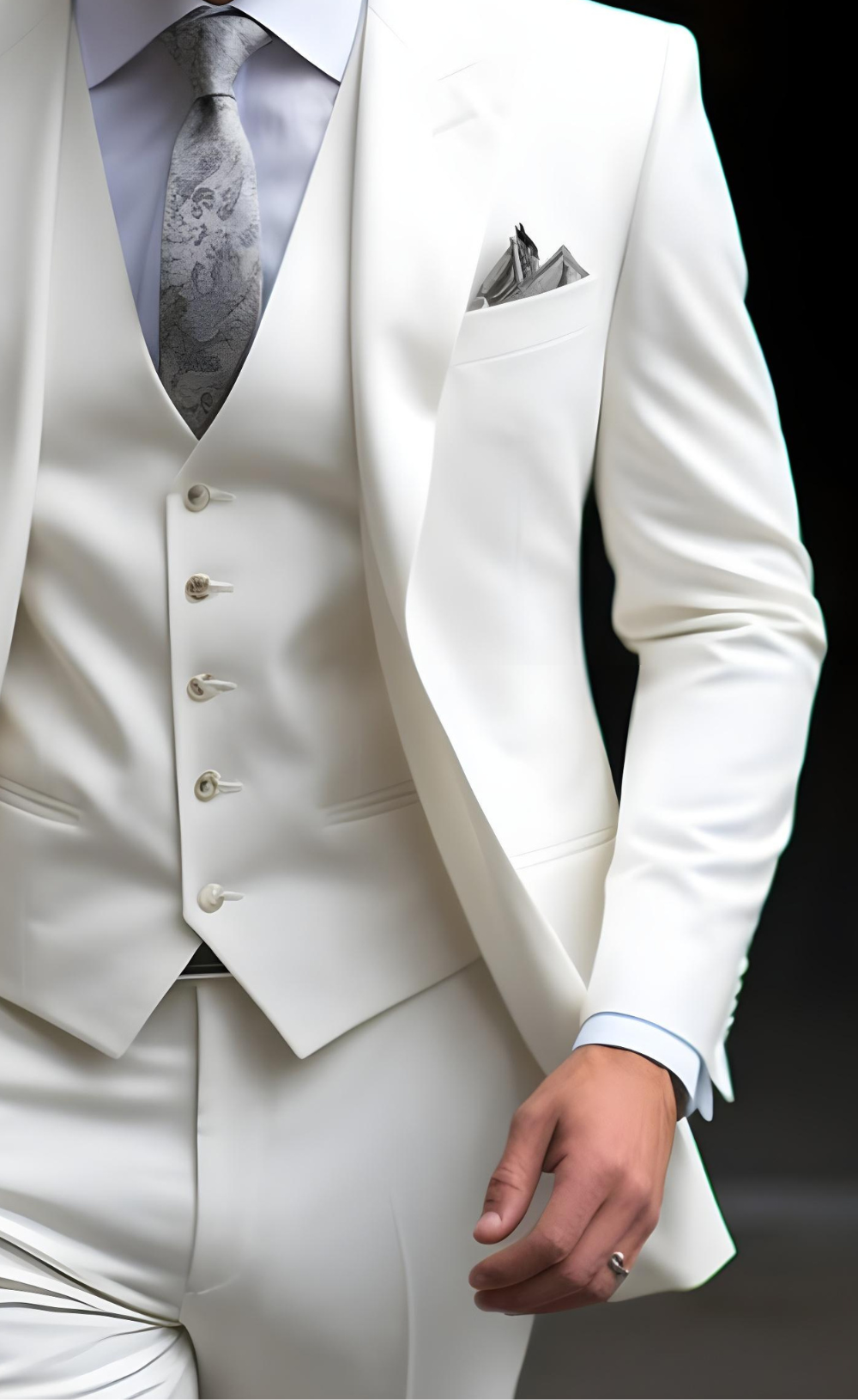 Elegant White Three Piece Suit for Men - Classic Formalwear for Special Occasions- The Rising Sun store, Vardo