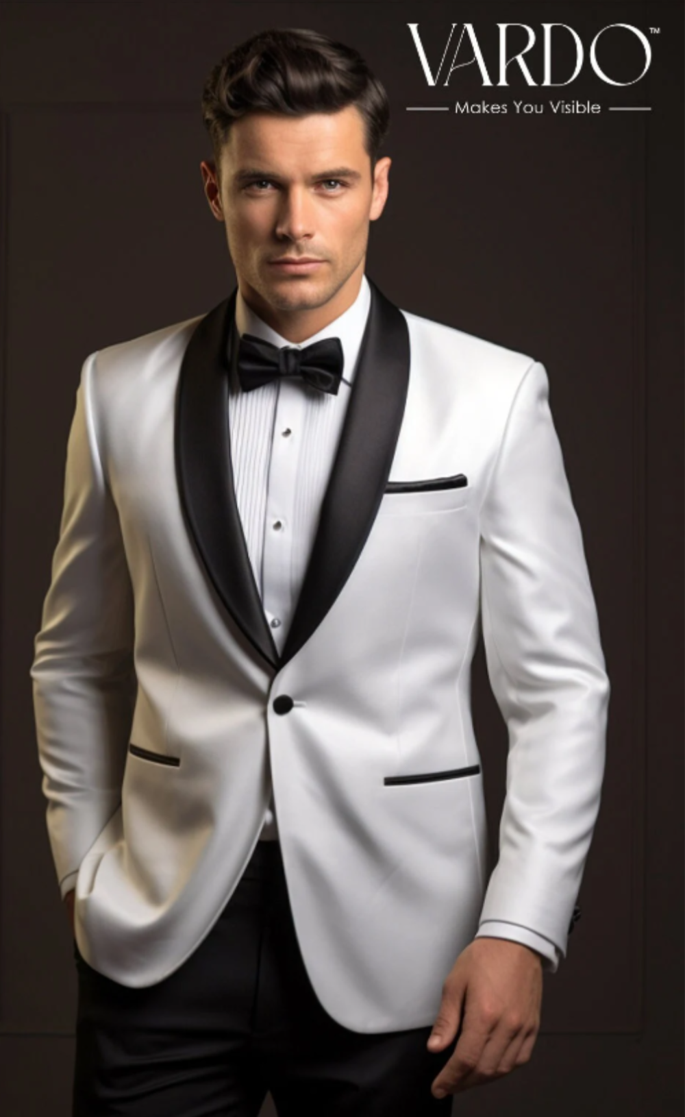 Elegant White Tuxedo Wedding Suit for Men - Classic Formal Attire - Tailored Suit - The Rising Sun store, Vardo