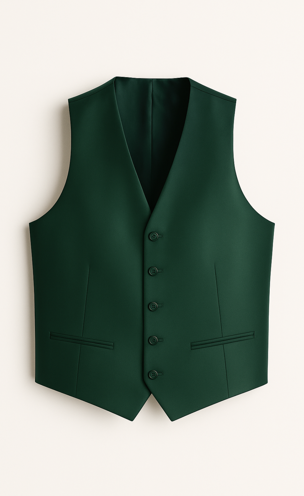 Emerald Green Vest for Men – Fully Lined 5-Button Formal Waistcoat