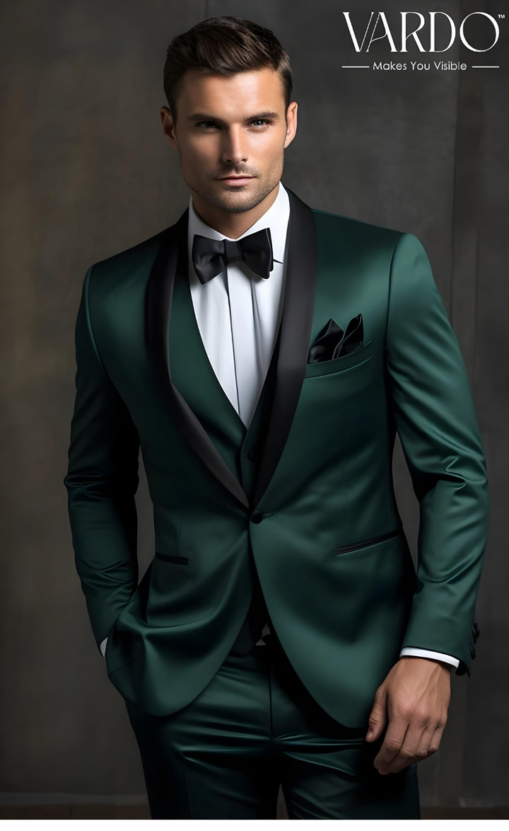 Modern forest Green Three Piece Suit - Wedding, Prom, and Special Occasions - Tailored Suit - The Rising Sun store, Vardo