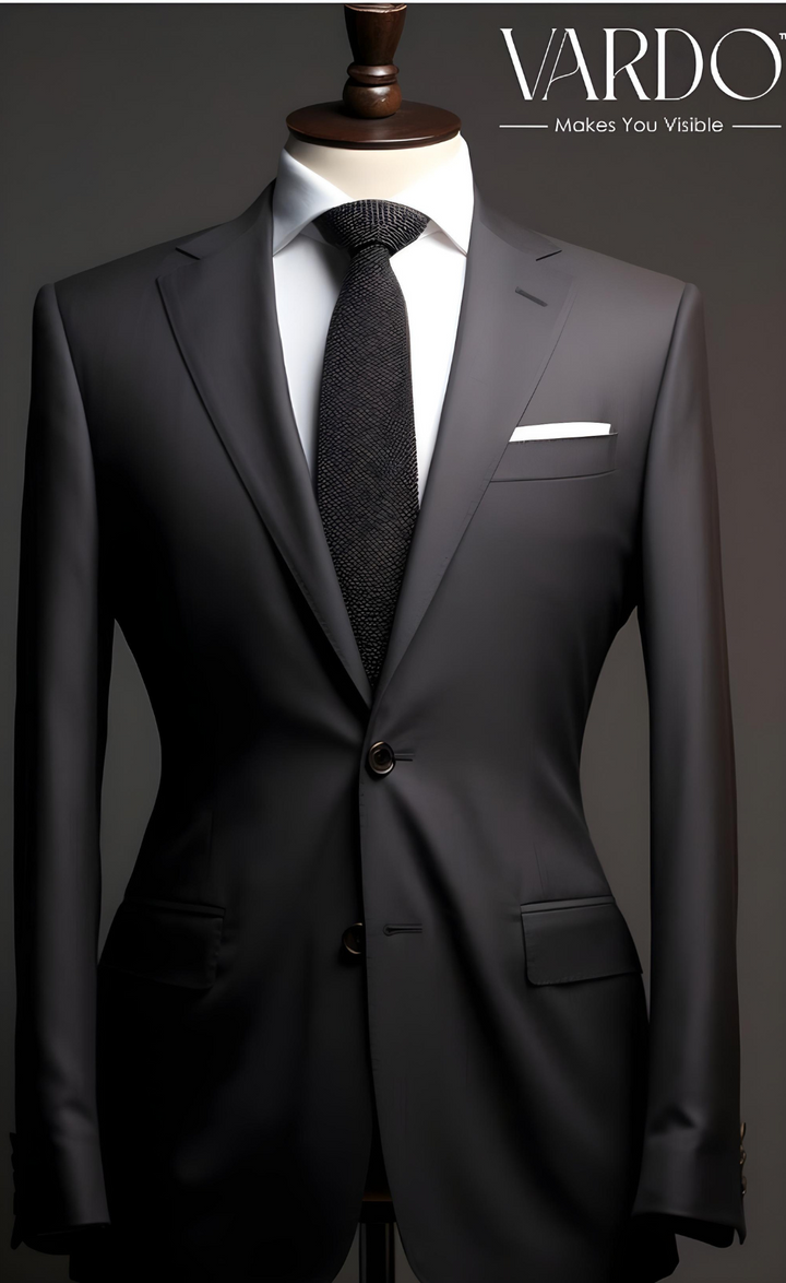 Formal Wedding & Business Dark Grey Two Piece Suit for Men - Tailored Suit - The Rising Sun store, Vardo
