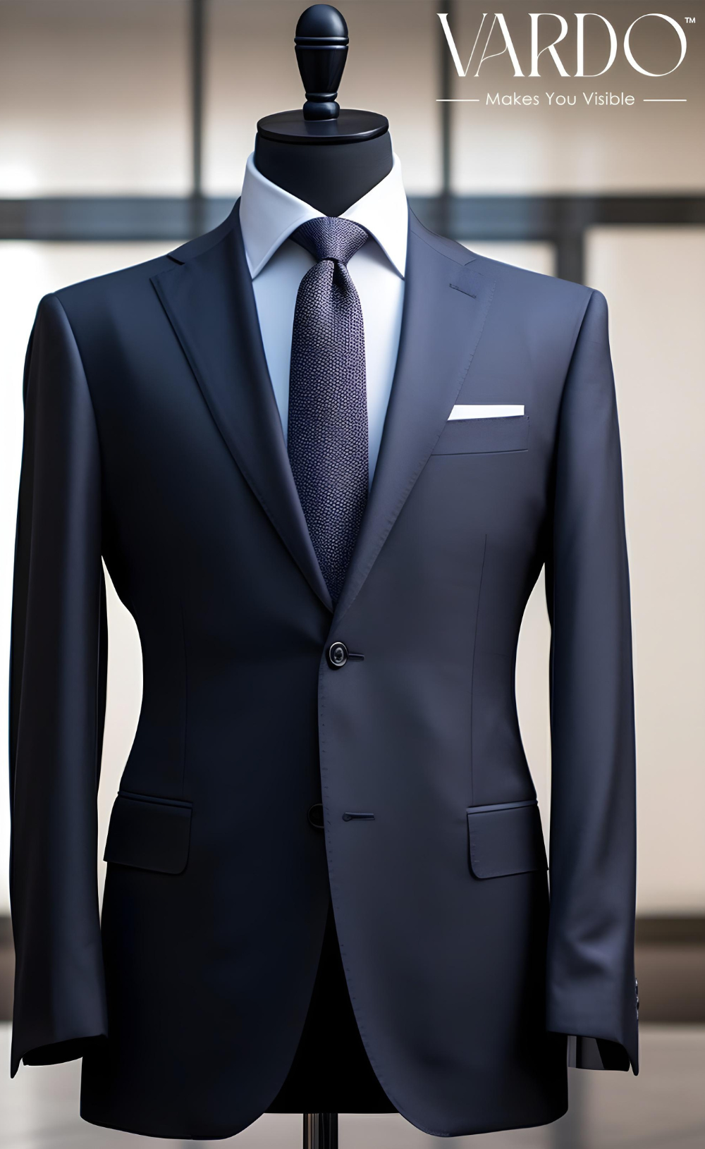 Formal Men's Suit for Weddings Navy Blue Two Piece Suit for Men