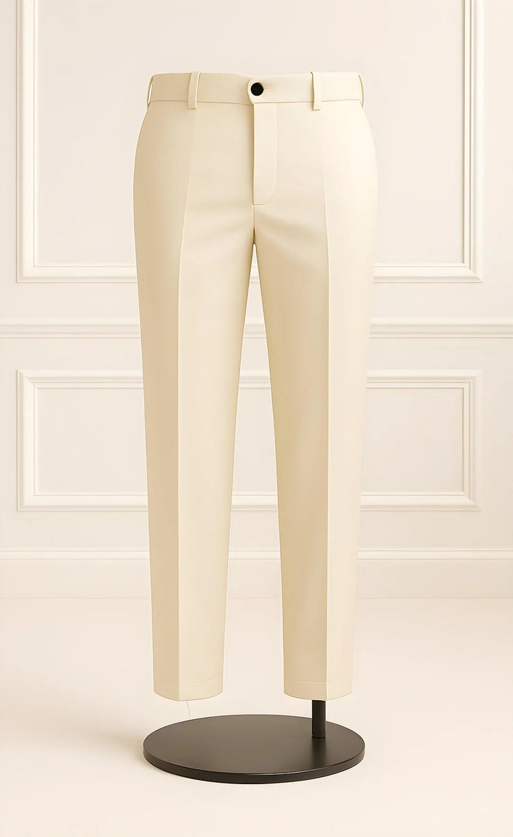 Ivory Formal Pants for Men – Slim Fit Wedding & Summer Trousers
