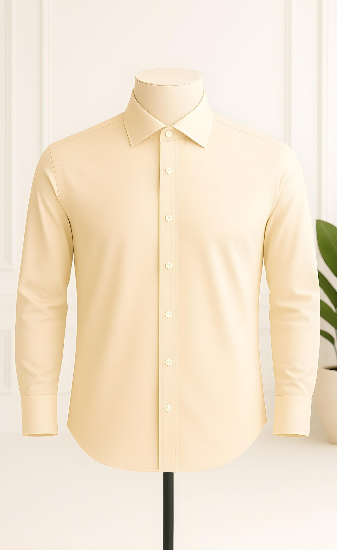 Cream Men’s Dress Shirt – Classic Neutral, Premium Comfort, Timeless Style