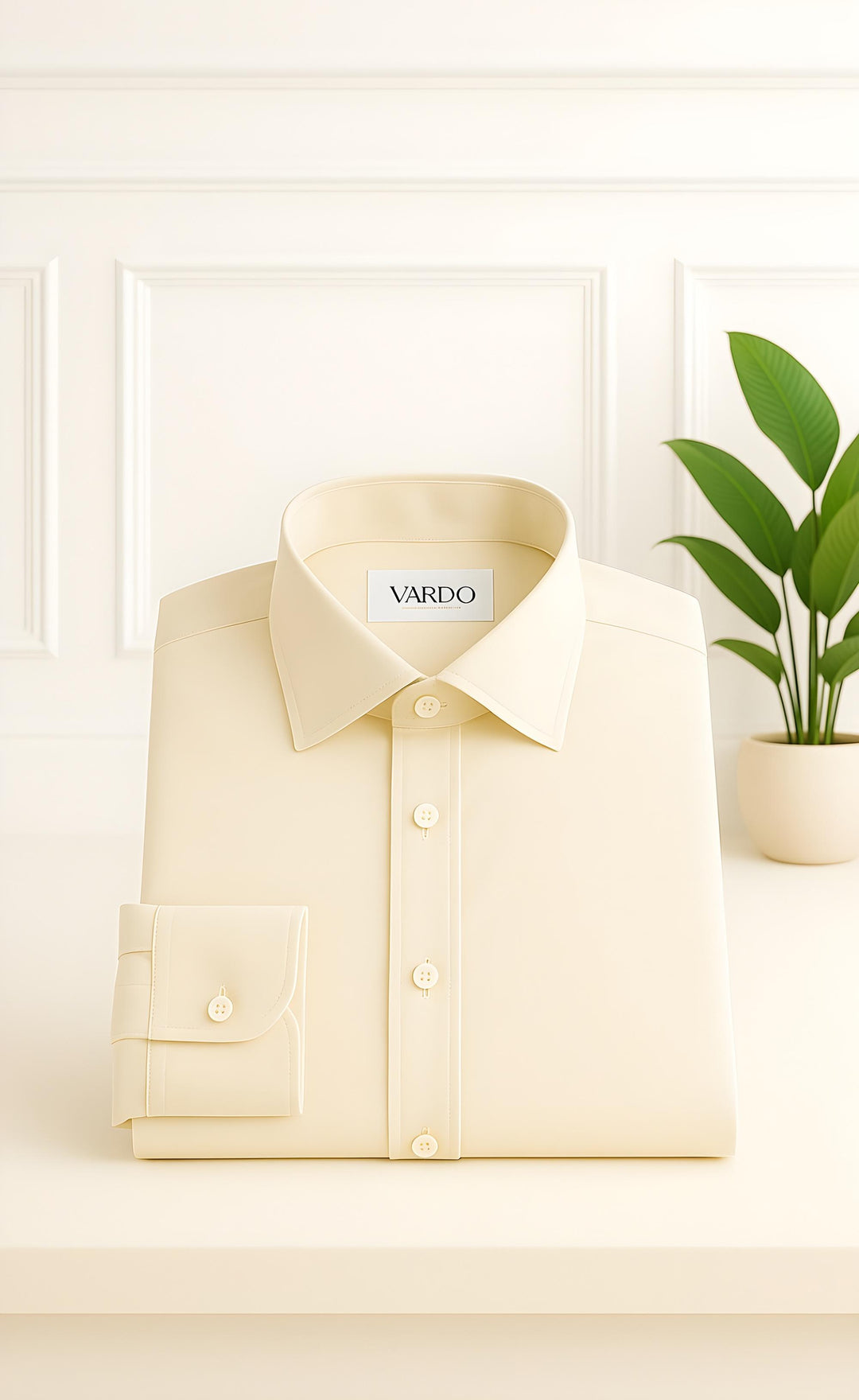 Cream Men’s Dress Shirt – Classic Neutral, Premium Comfort, Timeless Style