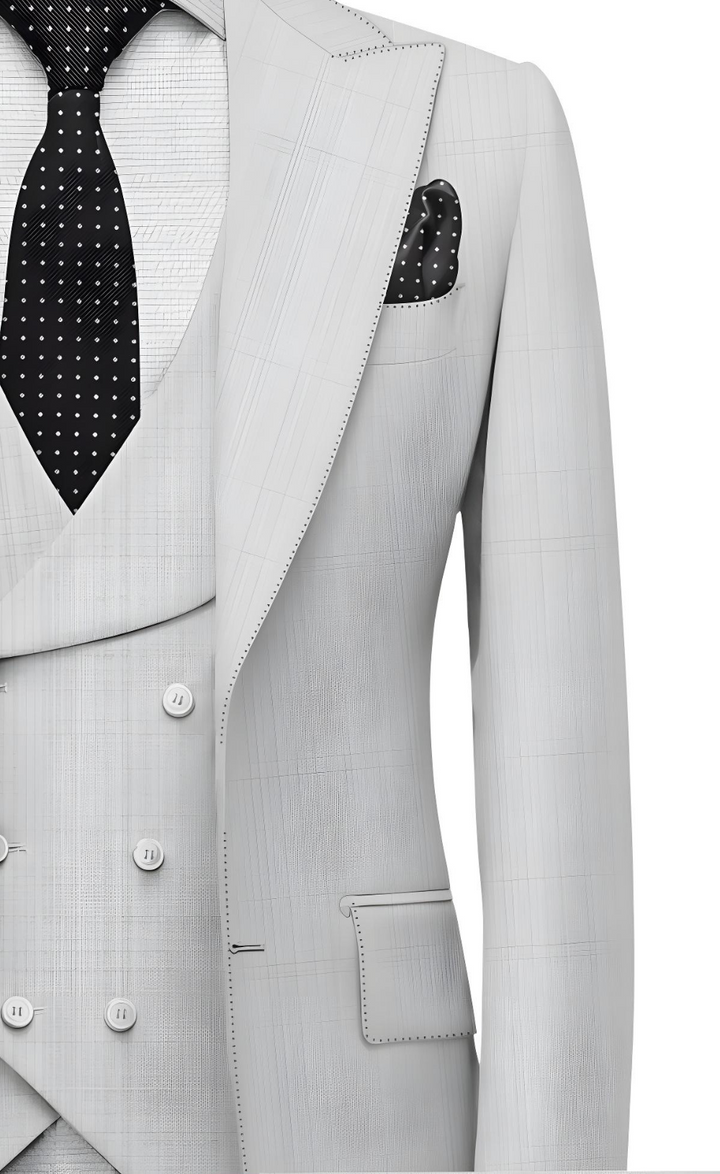 LIGHT GREY SLIM FIT THREE PIECE SUIT