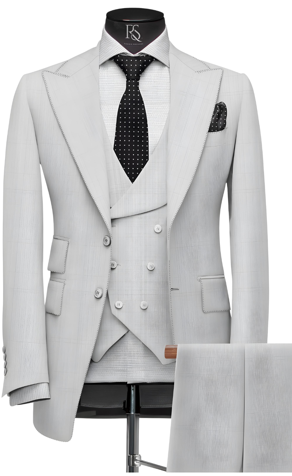 LIGHT GREY SLIM FIT THREE PIECE SUIT