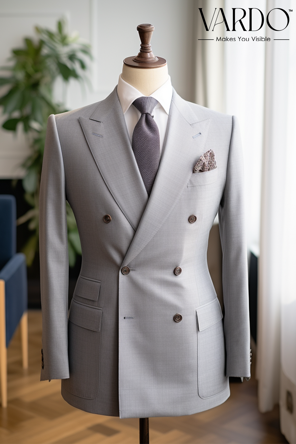 Grey double breasted 2024 suit