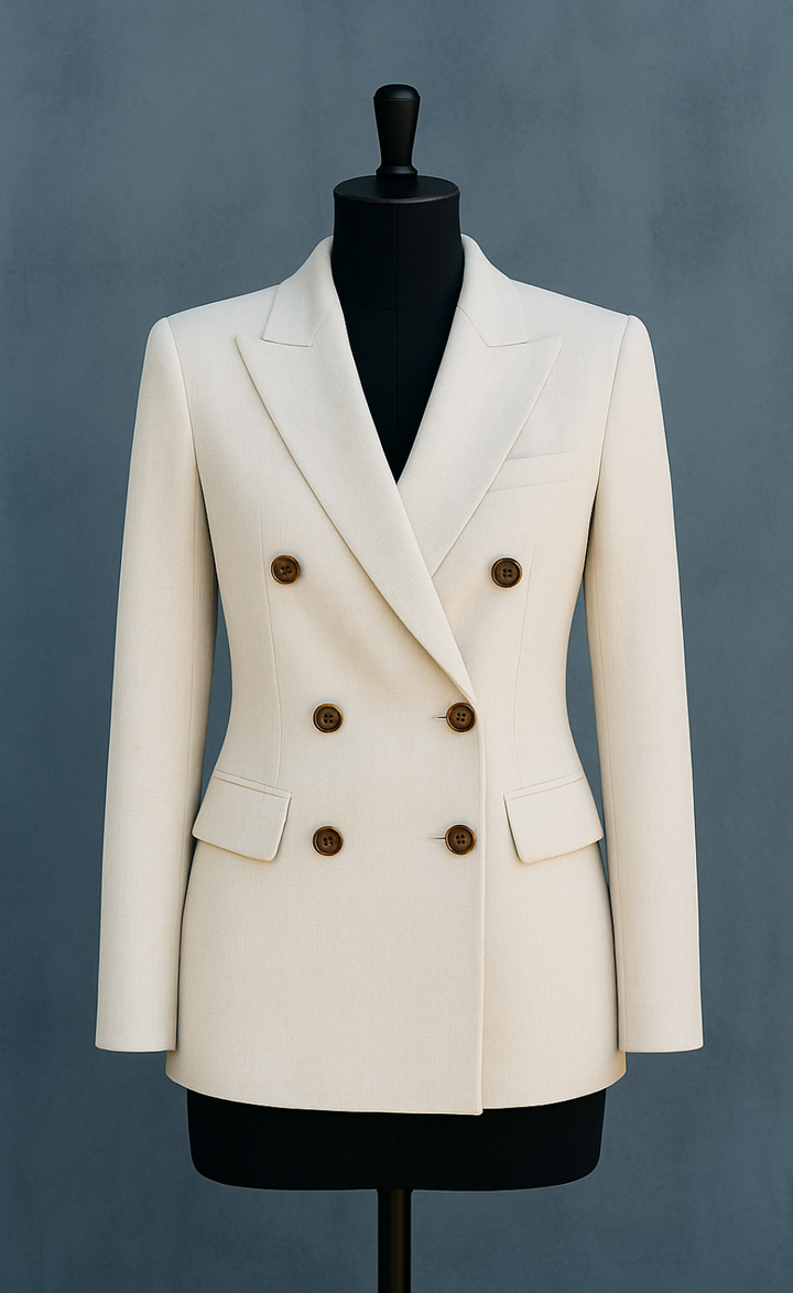 Beige Linen Double-Breasted Suit - Effortless Sophistication in Every Thread