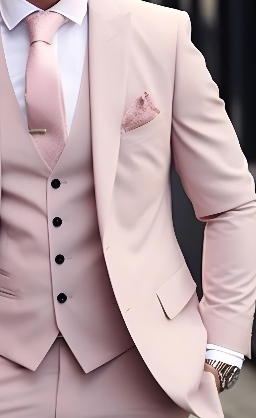 Modern Light Pink Three Piece Suit - Wedding, Prom, and Special Occasions - Tailored Suit - The Rising Sun store, Vardo