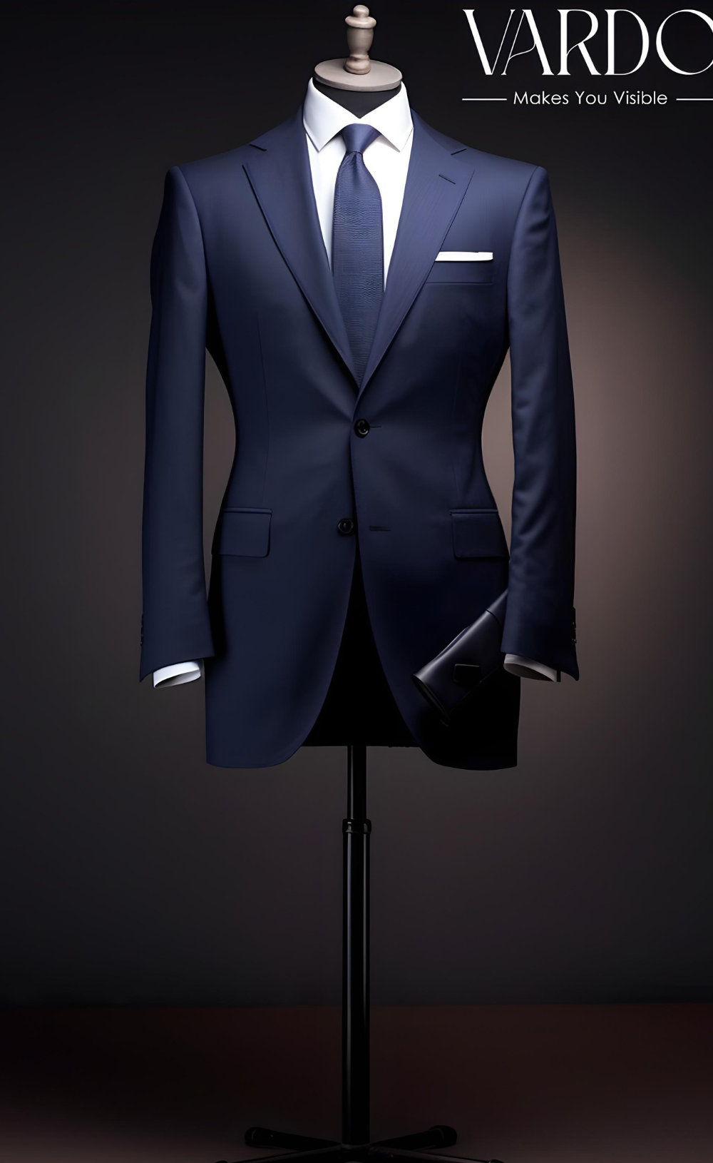 Modern Style Navy Blue Two Piece Suit for Men