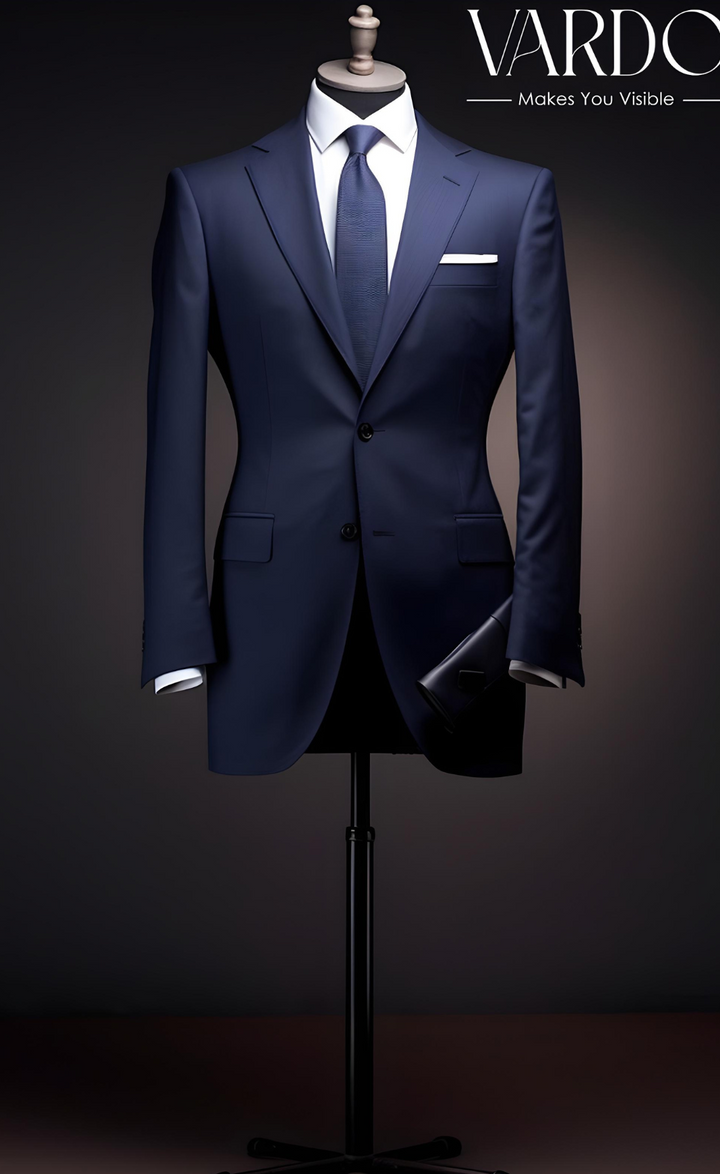 Modern Style Navy Blue Two Piece Suit for Men