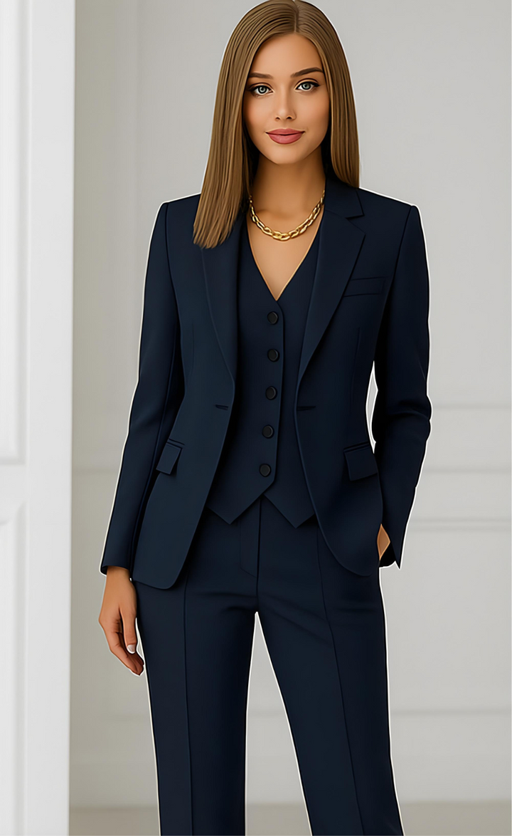 Navy Blue Three-Piece Suit – Classic Precision. Modern Power