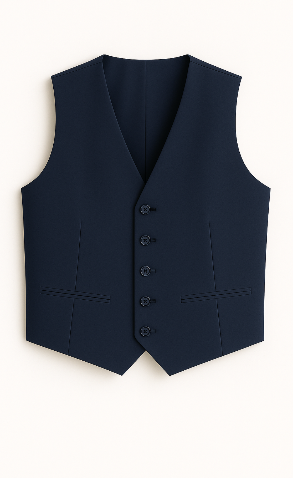 Fully Lined Navy Blue Vest for Men 5-Button Formal Waistcoat – VARDO