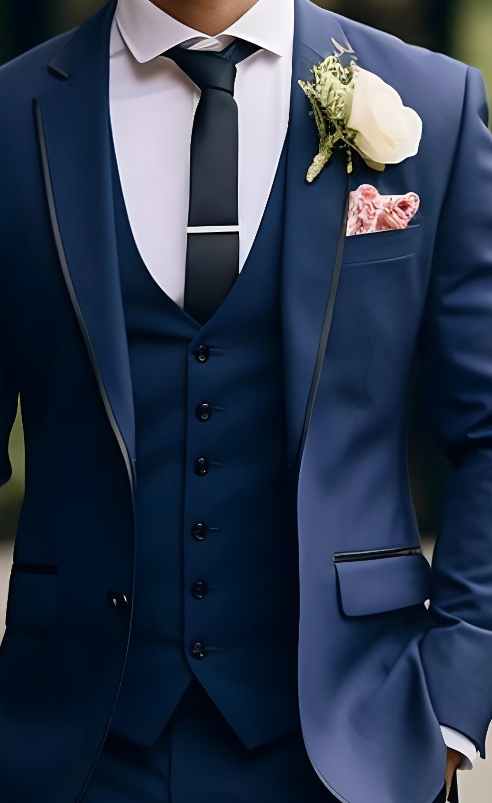 Premium Classic Dark Blue Three Piece Tuxedo Suit for Men - Classic Wedding & Formal Attire Men-Tailored Fit, The Rising Sun store, Vardo