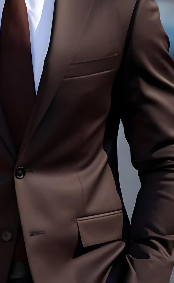 Premium Dark Brown Two-Piece Suit