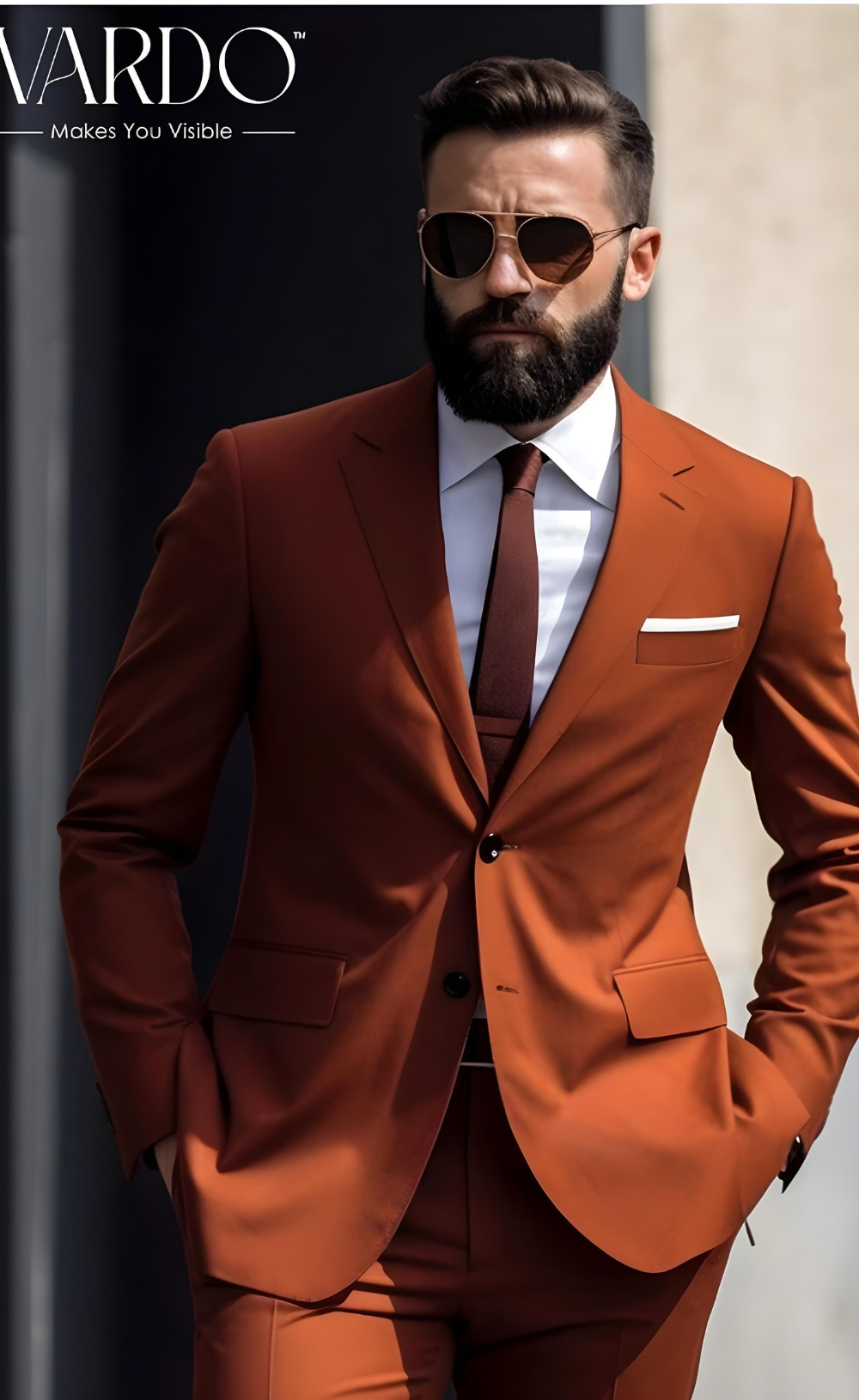 Rust Two Piece Suit for Men - Timeless Elegance and Modern Style - Tailored Fit, The Rising Sun store, Vardo