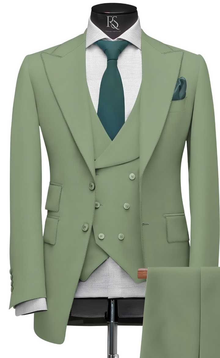 SAGE GREEN SLIM-FIT SUIT 3-PIECE
