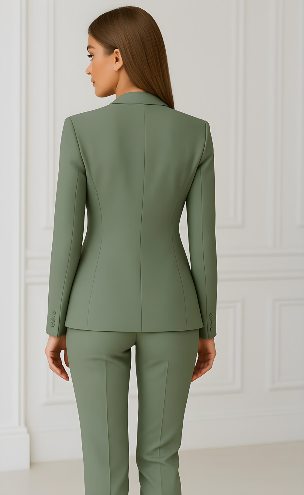 Sage Green Three-Piece Suit – Fresh, Feminine, and Fearless