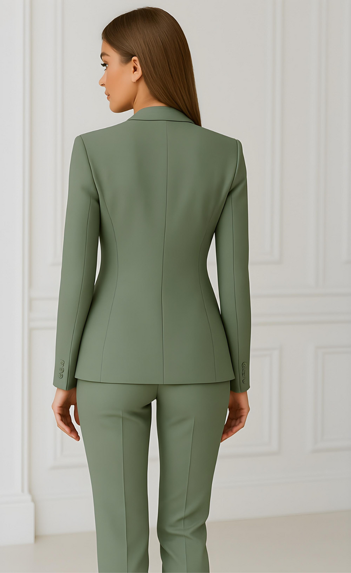 Sage Green Three-Piece Suit – Fresh, Feminine, and Fearless