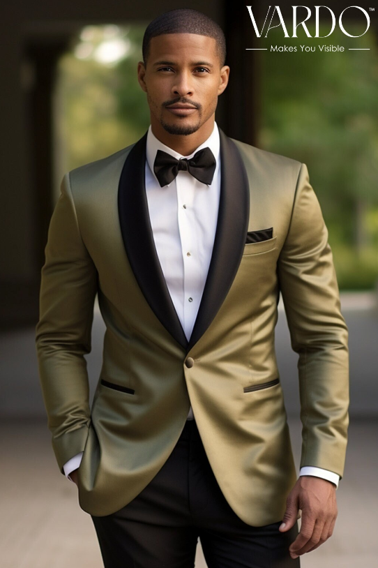 Khaki Green Tuxedo for Men Stylish Classic Suit for Formal Events VARDO
