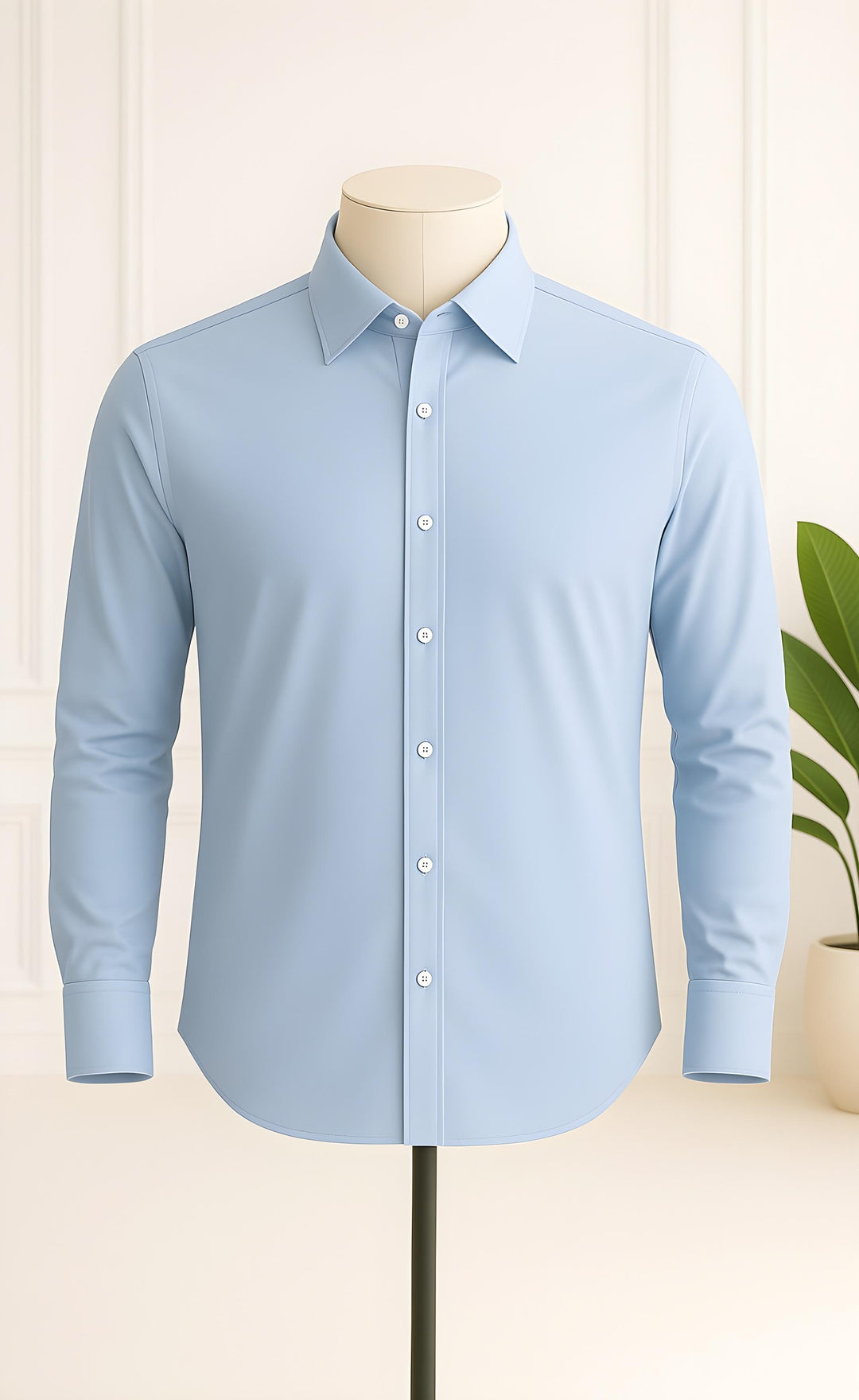 Premium Sky Blue Men's Dress Shirt – Soft, Breathable & Tailored Fit