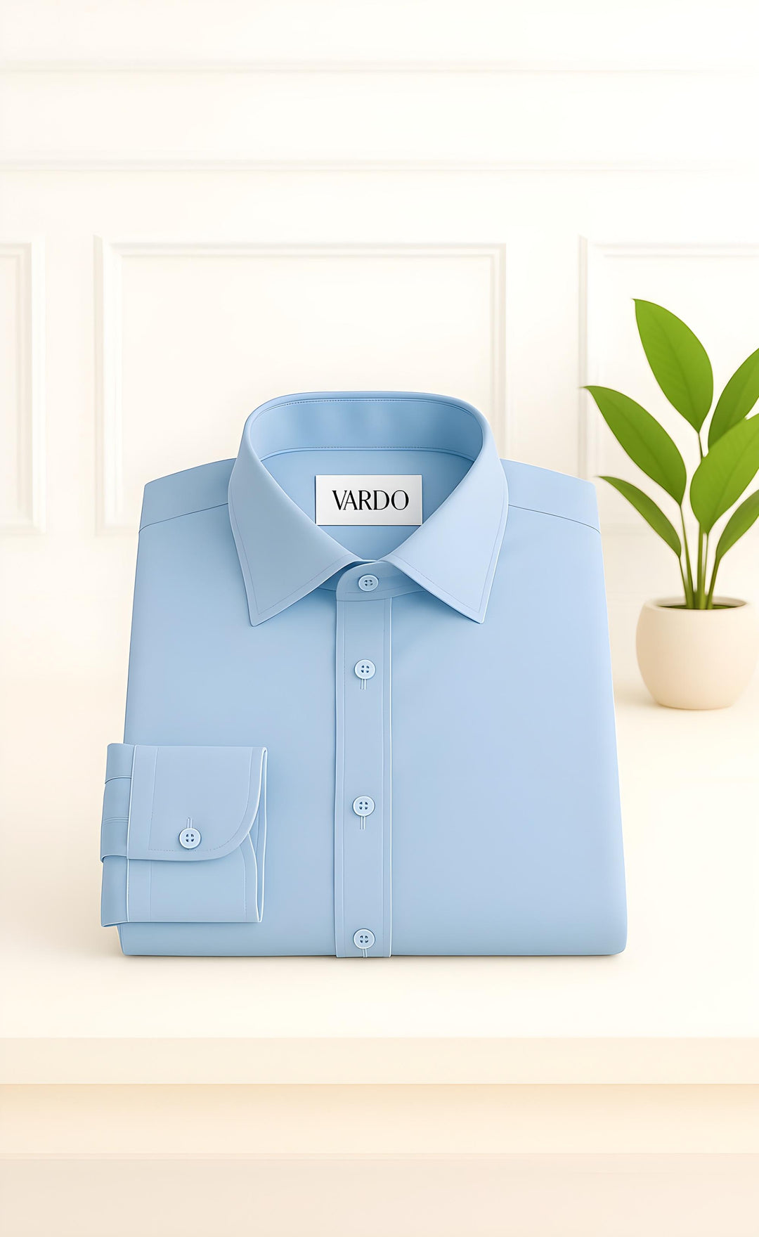 Premium Sky Blue Men's Dress Shirt – Soft, Breathable & Tailored Fit