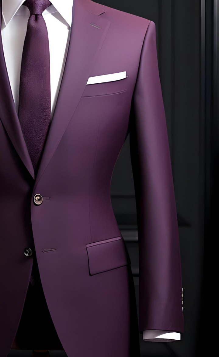 Stylish Purple Two Piece Suit for Men - Modern Formal Wear- Tailored Suit-The Rising Sun store, Vardo