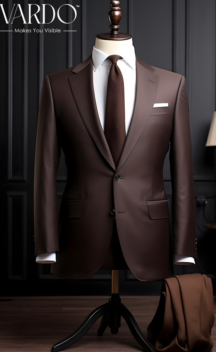 Stylish Chocolate Brown Two Piece Suit for Men