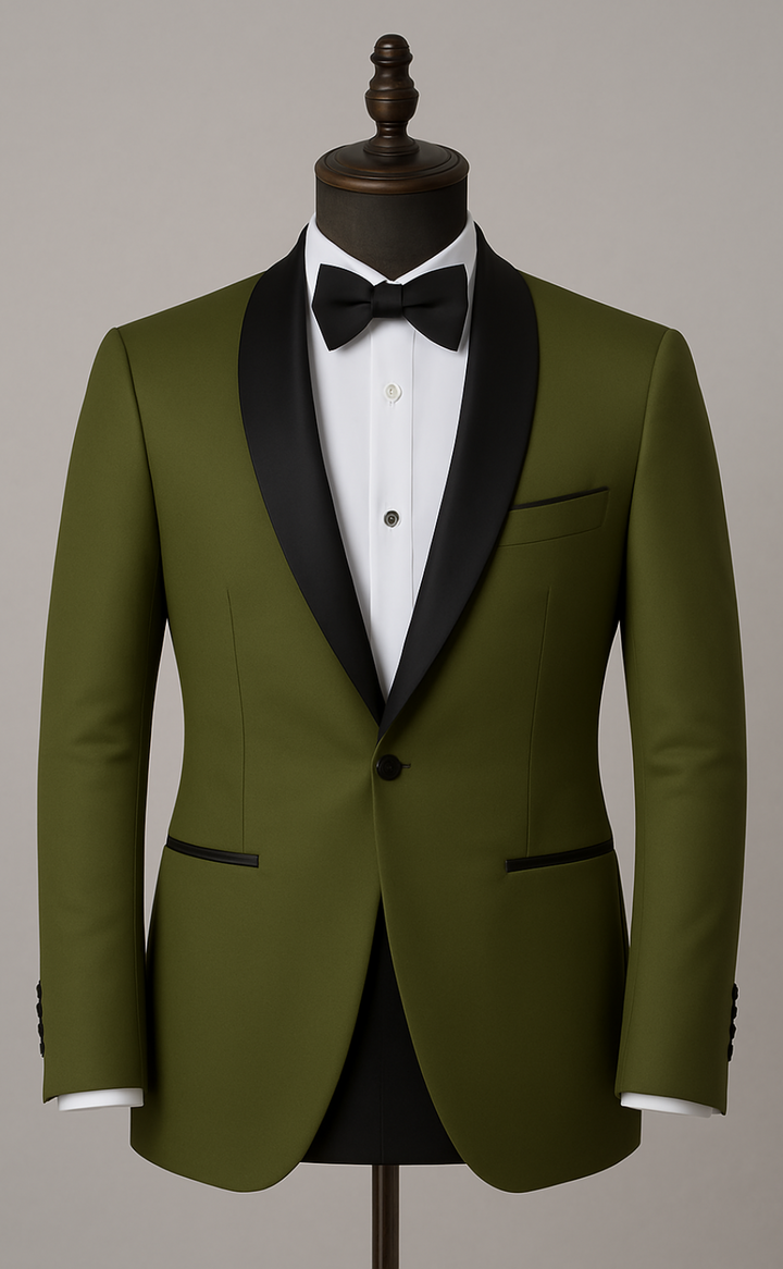 Khaki Green Tuxedo for Men - Stylish Classic Suit for Formal Events -Tailored Suit - The Rising Sun store, Vardo